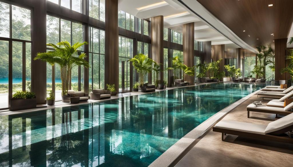 Luxury hotel indoor pool