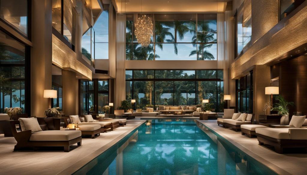 luxury hotel with indoor pool